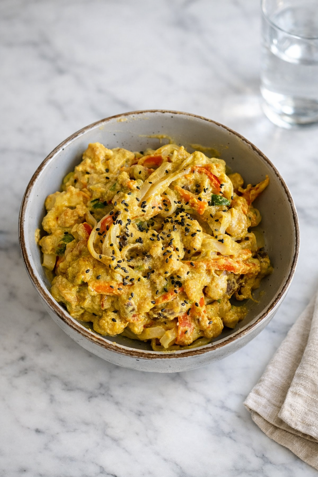 Noodles de arroz con gambas al curry — NutriPolo
