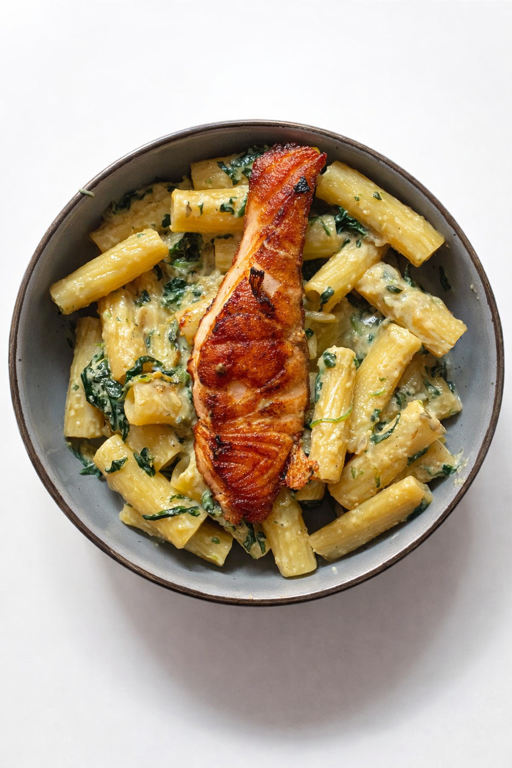 Pasta con salmón y espinacas — NutriPolo